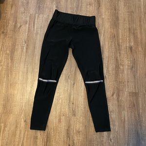 Terez black leggings with knee slit